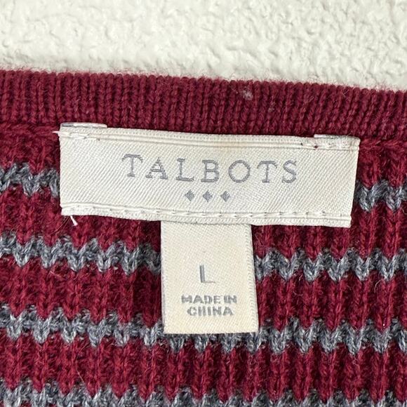 Talbots Multi Stripe Long Open Front Cardigan Sweater Whimsigoth Whimsy Witchy L - Picture 4 of 6
